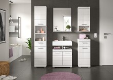Badezimmer-Set >Scout< in Weiß/Weiß hochglanz - 164x191x34cm (BxHxT)