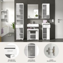 Badezimmer-Set >Scout< in Weiß/Weiß hochglanz - 164x191x34cm (BxHxT)