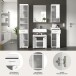 Badezimmer-Set >Scout< in Weiß/Weiß hochglanz - 164x191x34cm (BxHxT)