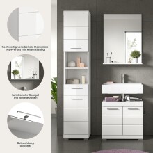 Badezimmer-Set >Scout< in Weiß/Weiß hochglanz - 112x191x34cm (BxHxT)