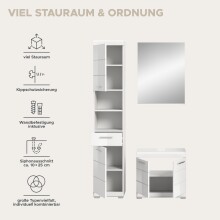 Badezimmer-Set >Scout< in Weiß/Weiß hochglanz - 112x191x34cm (BxHxT)