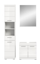 Badezimmer-Set >Scout< in Weiß/Weiß hochglanz - 112x191x34cm (BxHxT)