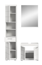 Badezimmer-Set >Scout< in Weiß/Weiß hochglanz - 112x191x34cm (BxHxT)
