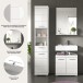 Badezimmer-Set >Scout< in Weiß/Weiß hochglanz - 112x191x34cm (BxHxT)