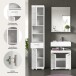 Badezimmer-Set >Scout< in Weiß/Weiß hochglanz - 112x191x34cm (BxHxT)