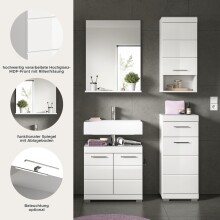 Badezimmer-Set >Scout< in Weiß/Weiß hochglanz - 112x191x34cm (BxHxT)