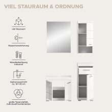 Badezimmer-Set >Scout< in Weiß/Weiß hochglanz - 112x191x34cm (BxHxT)