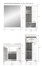 Badezimmer-Set >Scout< in Weiß/Weiß hochglanz - 112x191x34cm (BxHxT)