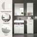 Badezimmer-Set >Scout< in Weiß/Weiß hochglanz - 112x191x34cm (BxHxT)