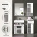 Badezimmer-Set >Scout< in Weiß/Weiß hochglanz - 112x191x34cm (BxHxT)