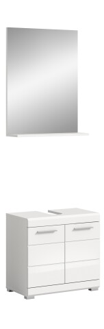 Badezimmer-Set >Scout< in Weiß/Weiß hochglanz - 60x191x34cm (BxHxT)