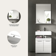 Badezimmer-Set >Scout< in Weiß/Weiß hochglanz - 60x191x34cm (BxHxT)