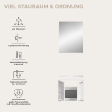 Badezimmer-Set >Scout< in Weiß/Weiß hochglanz - 60x191x34cm (BxHxT)