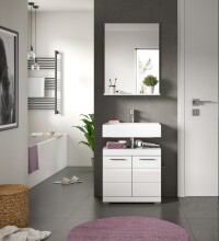 Badezimmer-Set >Scout< in Weiß/Weiß hochglanz - 60x191x34cm (BxHxT)