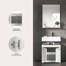 Badezimmer-Set >Scout< in Weiß/Weiß hochglanz - 60x191x34cm (BxHxT)