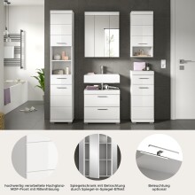 Badezimmer-Set >Scout< in Weiß/Weiß hochglanz - 164x191x34cm (BxHxT)