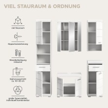 Badezimmer-Set >Scout< in Weiß/Weiß hochglanz - 164x191x34cm (BxHxT)