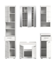 Badezimmer-Set >Scout< in Weiß/Weiß hochglanz - 164x191x34cm (BxHxT)