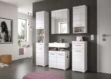 Badezimmer-Set >Scout< in Weiß/Weiß hochglanz - 164x191x34cm (BxHxT)