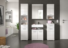 Badezimmer-Set >Scout< in Weiß/Weiß hochglanz - 164x191x34cm (BxHxT)