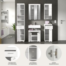 Badezimmer-Set >Scout< in Weiß/Weiß hochglanz - 164x191x34cm (BxHxT)