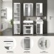Badezimmer-Set >Scout< in Weiß/Weiß hochglanz - 164x191x34cm (BxHxT)