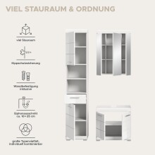 Badezimmer-Set >Scout< in Weiß/Weiß hochglanz - 112x191x34cm (BxHxT)
