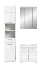 Badezimmer-Set >Scout< in Weiß/Weiß hochglanz - 112x191x34cm (BxHxT)