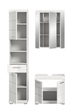 Badezimmer-Set >Scout< in Weiß/Weiß hochglanz - 112x191x34cm (BxHxT)