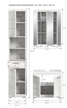 Badezimmer-Set >Scout< in Weiß/Weiß hochglanz - 112x191x34cm (BxHxT)