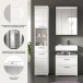 Badezimmer-Set >Scout< in Weiß/Weiß hochglanz - 112x191x34cm (BxHxT)