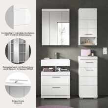 Badezimmer-Set >Scout< in Weiß/Weiß hochglanz - 112x191x34cm (BxHxT)