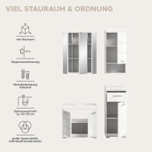 Badezimmer-Set >Scout< in Weiß/Weiß hochglanz - 112x191x34cm (BxHxT)