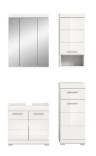 Badezimmer-Set >Scout< in Weiß/Weiß hochglanz - 112x191x34cm (BxHxT)