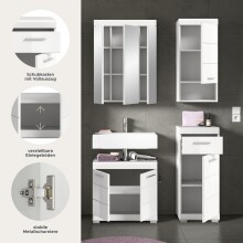Badezimmer-Set >Scout< in Weiß/Weiß hochglanz - 112x191x34cm (BxHxT)
