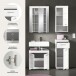 Badezimmer-Set >Scout< in Weiß/Weiß hochglanz - 112x191x34cm (BxHxT)
