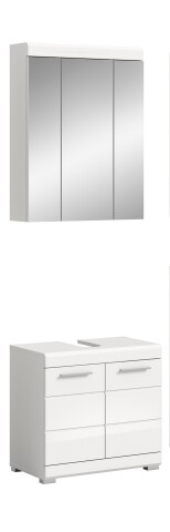 Badezimmer-Set >Scout< in Weiß/Weiß hochglanz - 60x191x34cm (BxHxT)