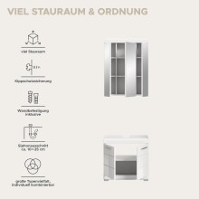 Badezimmer-Set >Scout< in Weiß/Weiß hochglanz - 60x191x34cm (BxHxT)