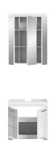 Badezimmer-Set >Scout< in Weiß/Weiß hochglanz - 60x191x34cm (BxHxT)