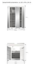 Badezimmer-Set >Scout< in Weiß/Weiß hochglanz - 60x191x34cm (BxHxT)