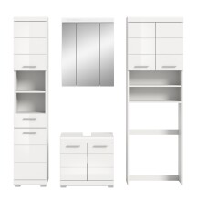 Badezimmer-Set >Scout< in Weiß/Weiß hochglanz - 190x191x34cm (BxHxT)