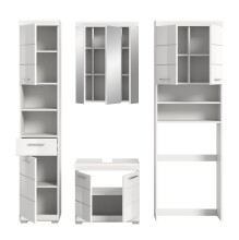 Badezimmer-Set >Scout< in Weiß/Weiß hochglanz - 190x191x34cm (BxHxT)