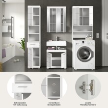 Badezimmer-Set >Scout< in Weiß/Weiß hochglanz - 190x191x34cm (BxHxT)