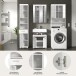 Badezimmer-Set >Scout< in Weiß/Weiß hochglanz - 190x191x34cm (BxHxT)