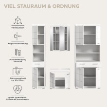 Badezimmer-Set >Scout< in Weiß/Weiß hochglanz - 186x191x34cm (BxHxT)