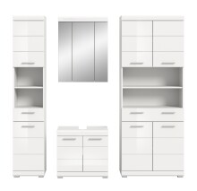 Badezimmer-Set >Scout< in Weiß/Weiß hochglanz - 186x191x34cm (BxHxT)