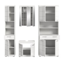 Badezimmer-Set >Scout< in Weiß/Weiß hochglanz - 186x191x34cm (BxHxT)