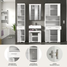 Badezimmer-Set >Scout< in Weiß/Weiß hochglanz - 186x191x34cm (BxHxT)