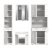 Badezimmer-Set >Scout< in Weiß/Weiß hochglanz - 186x191x34cm (BxHxT)