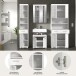 Badezimmer-Set >Scout< in Weiß/Weiß hochglanz - 186x191x34cm (BxHxT)